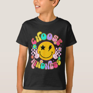 Cute Choose Kindness Groovy Smile Face Insrational T-Shirt