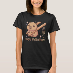 Cute Chopstick Kawaii Cutie Puff Capybara Meme T-Shirt