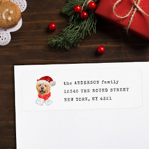 Cute Chow Chow Christmas Dog Return Address