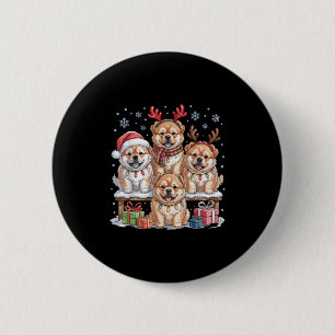 Cute Chow Chow Christmas Puppies Dog Lovers Funny  6 Cm Round Badge