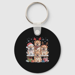 Cute Chow Chow Christmas Puppies Dog Lovers Funny  Key Ring