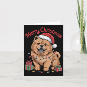 Cute Chow Chow Christmas Xmas Funny Dog Lover Holi Card