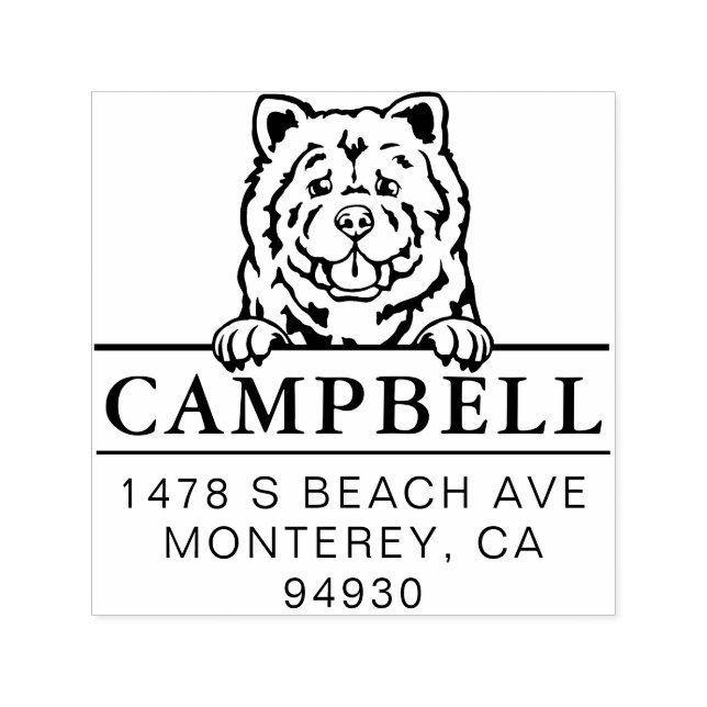 Cute Chow Chow Custom Dog Address Stamp  (Design)