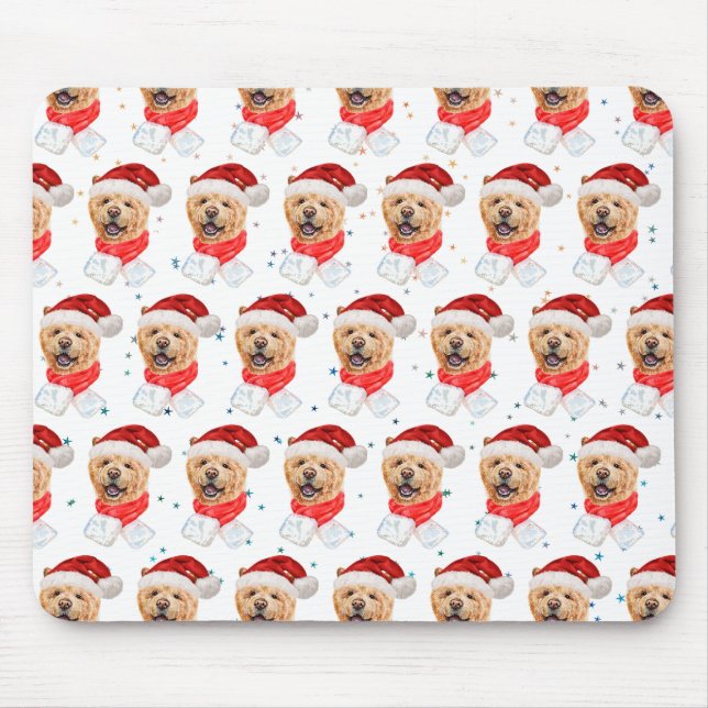 Cute Chow Chow Dog Christmas Pattern Mouse Mat (Front)
