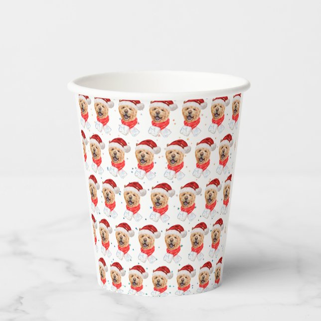 Cute Chow Chow Dog Christmas Pattern Paper Cups (Front)