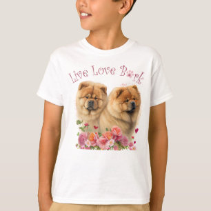 Cute Chow Chow Dog Floral T-Shirt