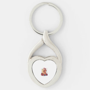 Cute Chow Chow Santa Hat Funny Christmas Xmas Dog Key Ring