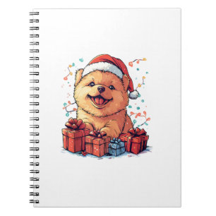 Cute Chow Chow Santa Hat Funny Christmas Xmas Dog  Notebook