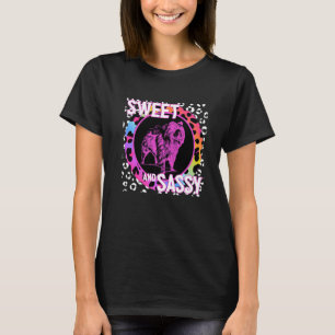 Cute Chow Dog 90s Nostalgia Rainbow Leopard Print T-Shirt