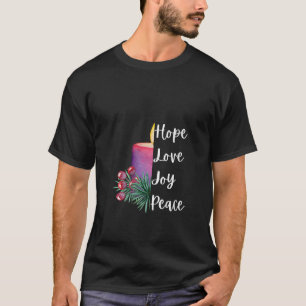 Cute Christian Advent candle Hope love joy peace C T-Shirt