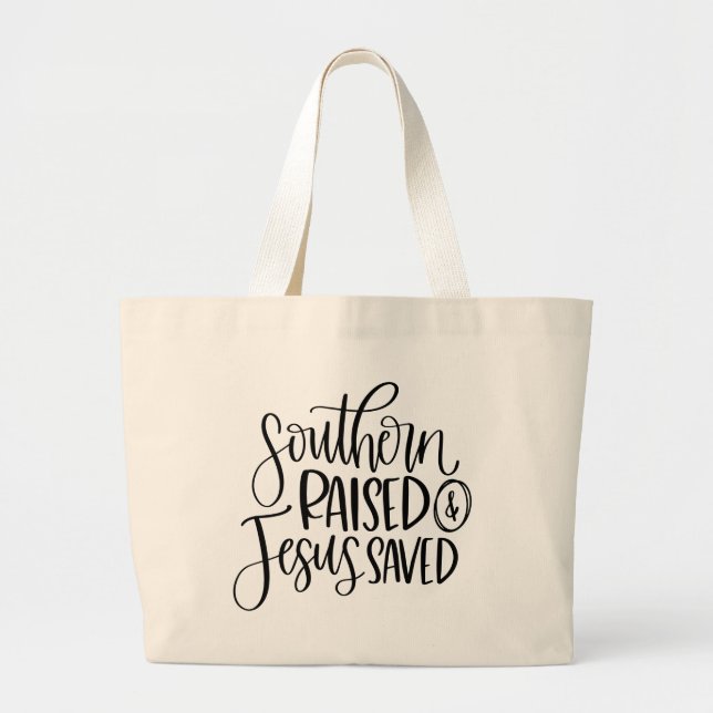 Cute Christian Jesus Texas Southern Pride Large Tote Bag (Front)