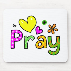 Cute Christian Pray Greeting Text Expression Mouse Mat