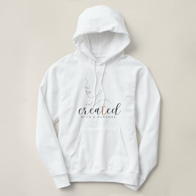 Cute Christian Quote Gift for Women Created with a Hoodie (Design Front)
