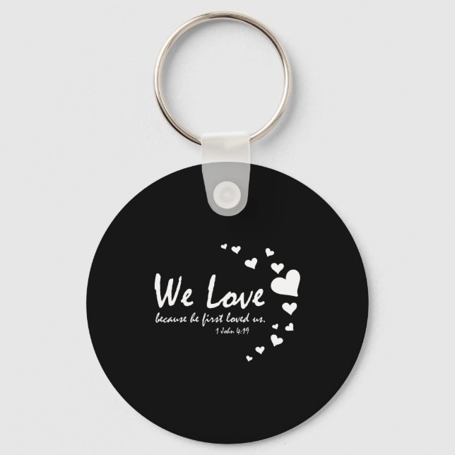Cute Christian Valentines Day Women Bible Verse He Key Ring (Front)