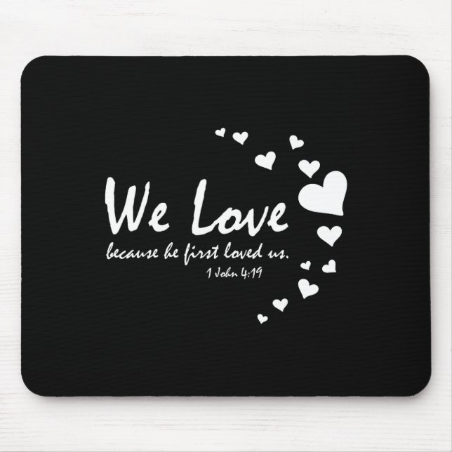 Cute Christian Valentines Day Women Bible Verse He Mouse Mat (Front)