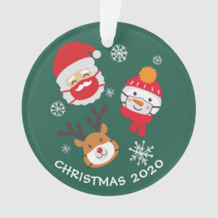 Cute Christmas 2020 Quarantine Commemorative Ornament