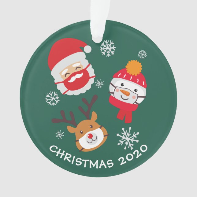 Cute Christmas 2020 Quarantine Commemorative Ornament (Front)