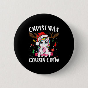 Cute Christmas 2024 Cousin Crew Xmas Lights Unicor 6 Cm Round Badge