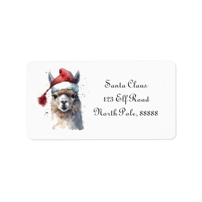 Cute Christmas Alpaca, custom Label (Front)