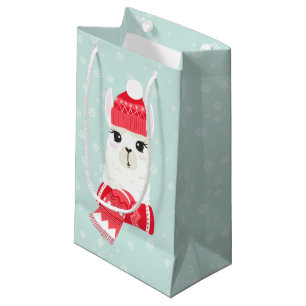 Cute Christmas Alpaca Small Gift Bag