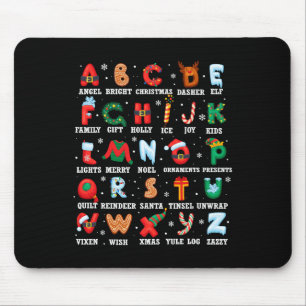 Cute Christmas Alphabet Kindergarten Preschool Tea Mouse Mat