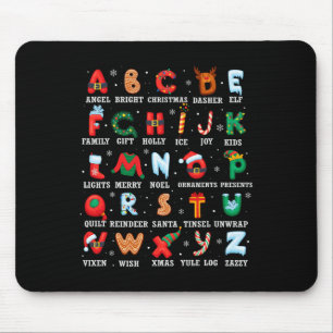 Cute Christmas Alphabet Kindergarten Preschool Tea Mouse Mat