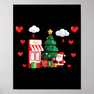 Cute Christmas And Shopping Valentines Day Xmas He Poster