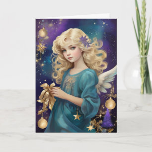 Cute Christmas Angel Personalised Message Card