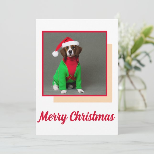 Cute Christmas Animal Card for Friends and Family (Standing Front)