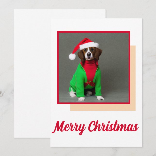 Cute Christmas Animal Card for Friends and Family (Front/Back)