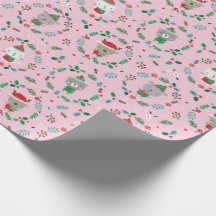 Cute Christmas Animal Wreaths Pink