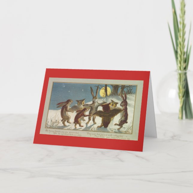 Cute Christmas Animals Holiday Card (Front)