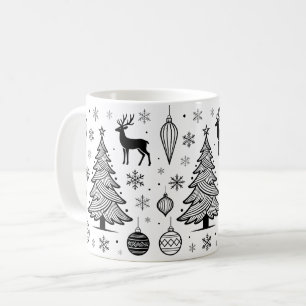 Cute Christmas Animals Illustration Coffee Mug
