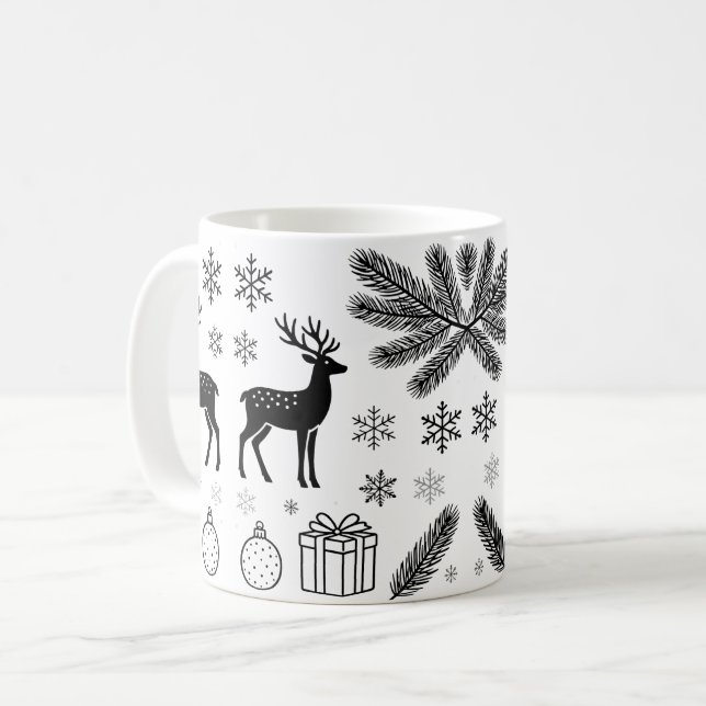 Cute Christmas Animals Illustration mugs (Front Left)