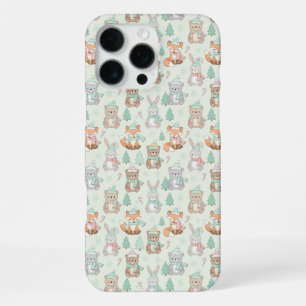 Cute Christmas Animals Seamless Pattern iPhone 16 Pro Max Case