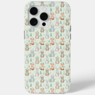 Cute Christmas Animals Seamless Pattern iPhone 15 Pro Max Case