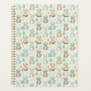 Cute Christmas Animals Seamless Pattern Planner
