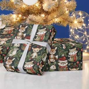 Cute Christmas Animals Wrapping Paper
