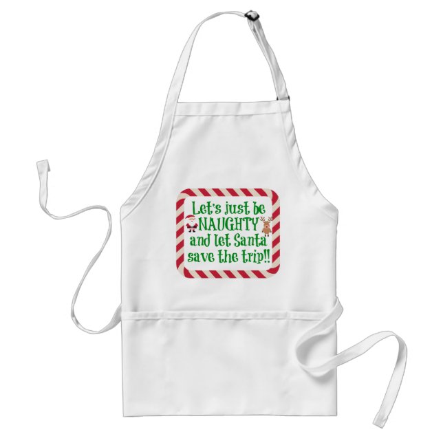 Cute Christmas Apron, Let's be Naughty!! Standard Apron (Front)