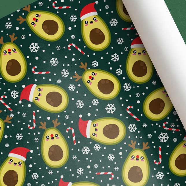 Cute Christmas Avocado Holiday Wrapping Paper (Creator Uploaded)