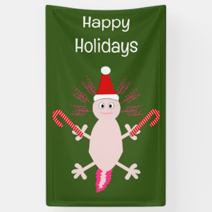 Cute Christmas Axolotl Custom Banner