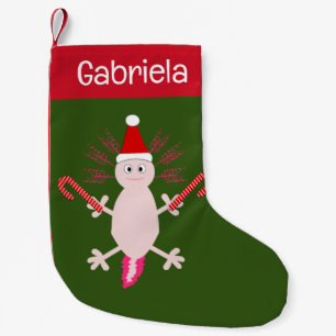 Cute Christmas Axolotl Custom Name Small Christmas Stocking