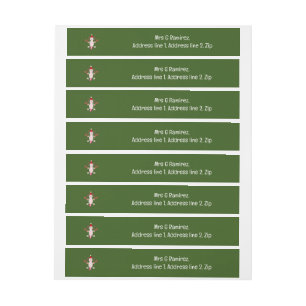 Cute Christmas Axolotl Custom Wraparound Address Label