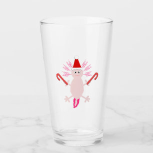 Cute Christmas Axolotl Glass