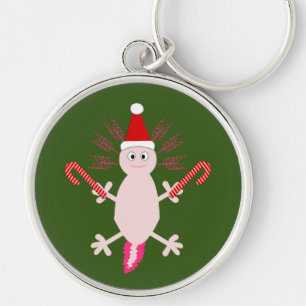 Cute Christmas Axolotl Key Ring