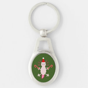 Cute Christmas Axolotl Key Ring