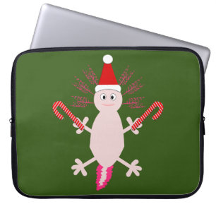 Cute Christmas Axolotl Laptop Sleeve