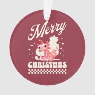 Cute Christmas Axolotl Merry Christmas Ornament