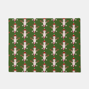 Cute Christmas Axolotl Patterned Doormat