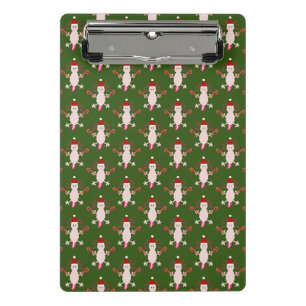 Cute Christmas Axolotl Patterned Mini Clipboard